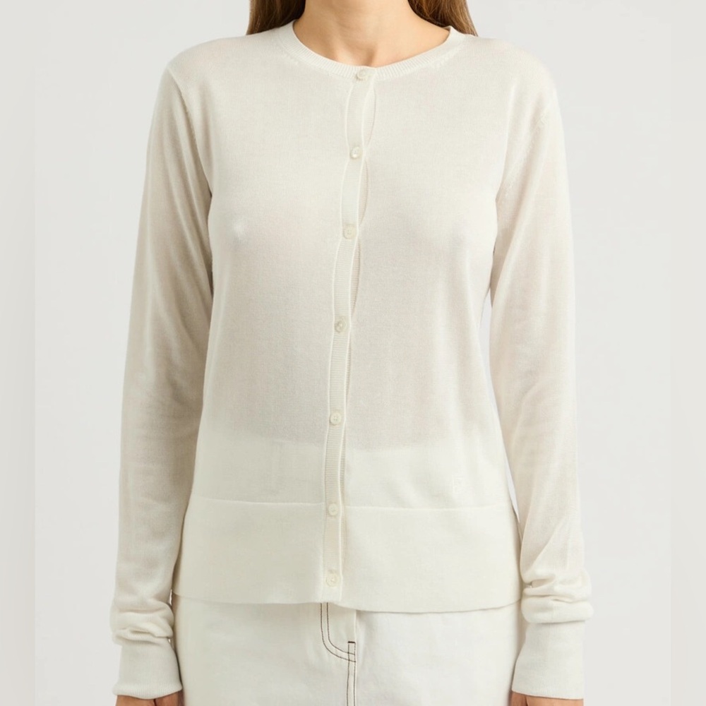 Toteme Cream Button-Up Cardigan